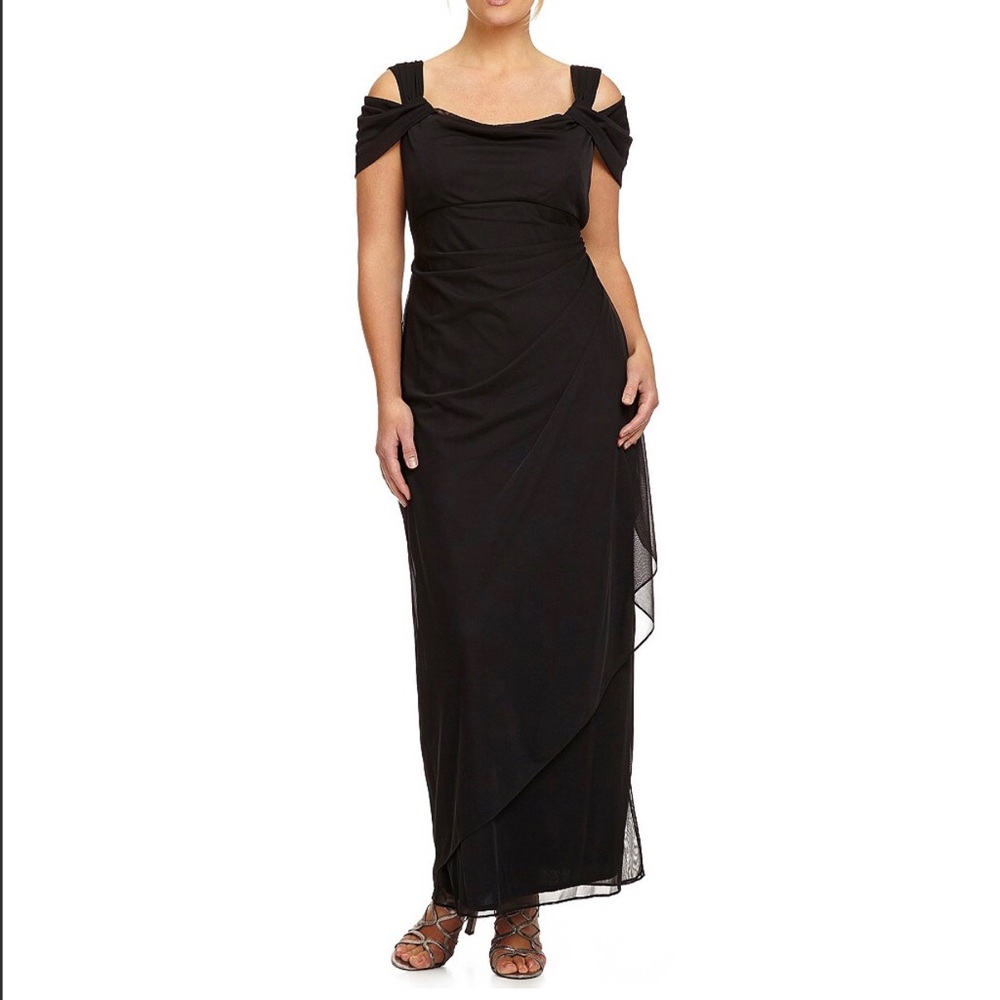 Plus Open Shoulder Gown. .... Black